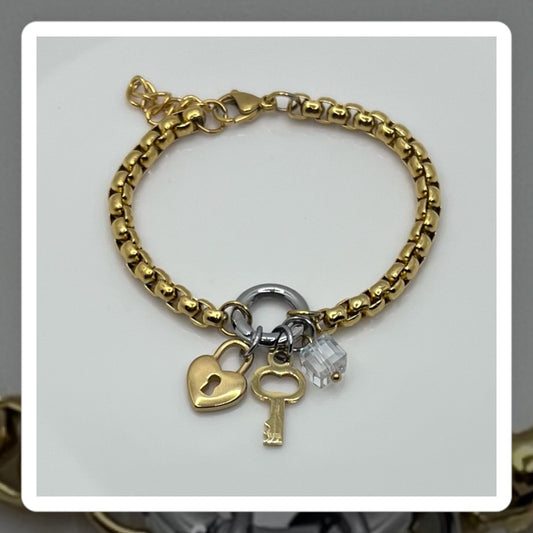 Pulsera llave y corazón